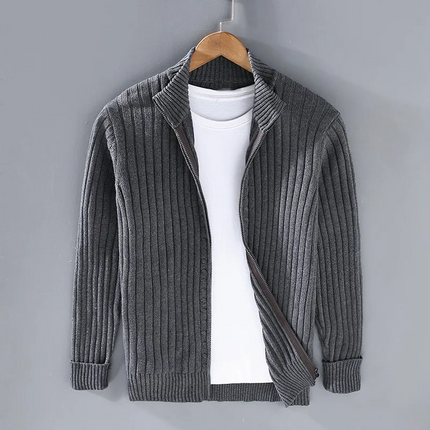 Enrick | Zipper Cardigan Dark Gray