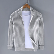 Enrick | Zipper Cardigan Light Gray