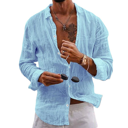 Anderson Classic Linen Shirt Blue Shirts