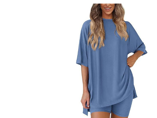 Stylish Summer Shorts Suit for Women - Comfortable Fashion Grey blue Dresses