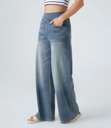 Eva | Elastic High Waist Jeans Pale Blue fashion