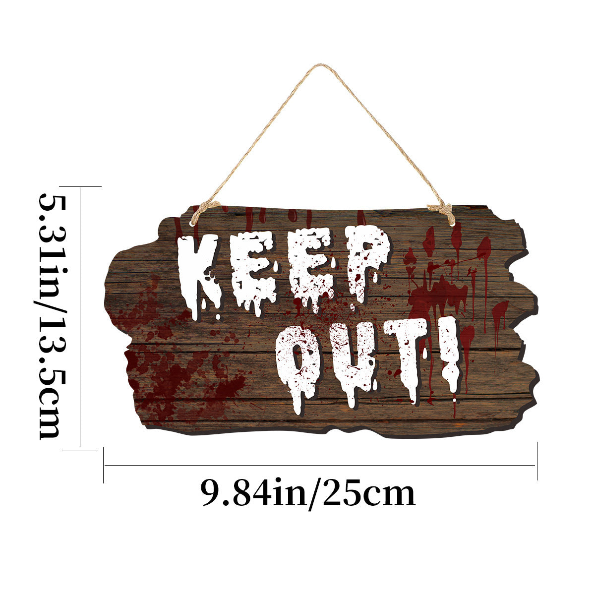 Halloween Wood Grain Doorplate Decor Keep Out Imitation Wood Grain Halloween Decorations