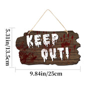 Halloween Wood Grain Doorplate Decor Keep Out Imitation Wood Grain Halloween Decorations