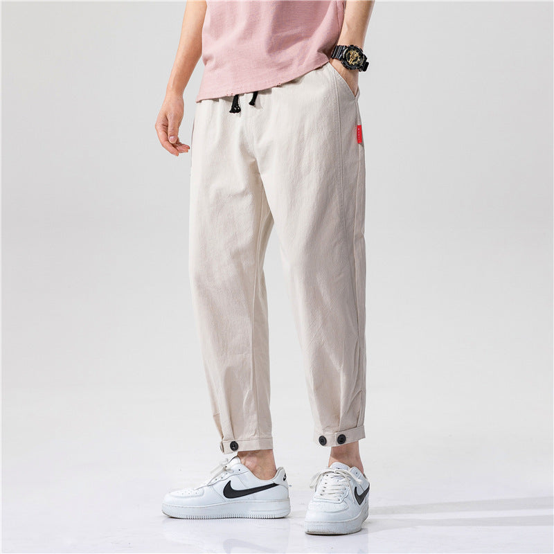 Theo Navarro Relaxed Fit Tapper Pants Khaki Men Pants
