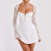 Sexy Lace Corset Backless Mini Dress White Dresses