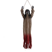 Hanging Ghost Prop for Haunted Houses Black Hair Yellow Coat Holiday Decoration