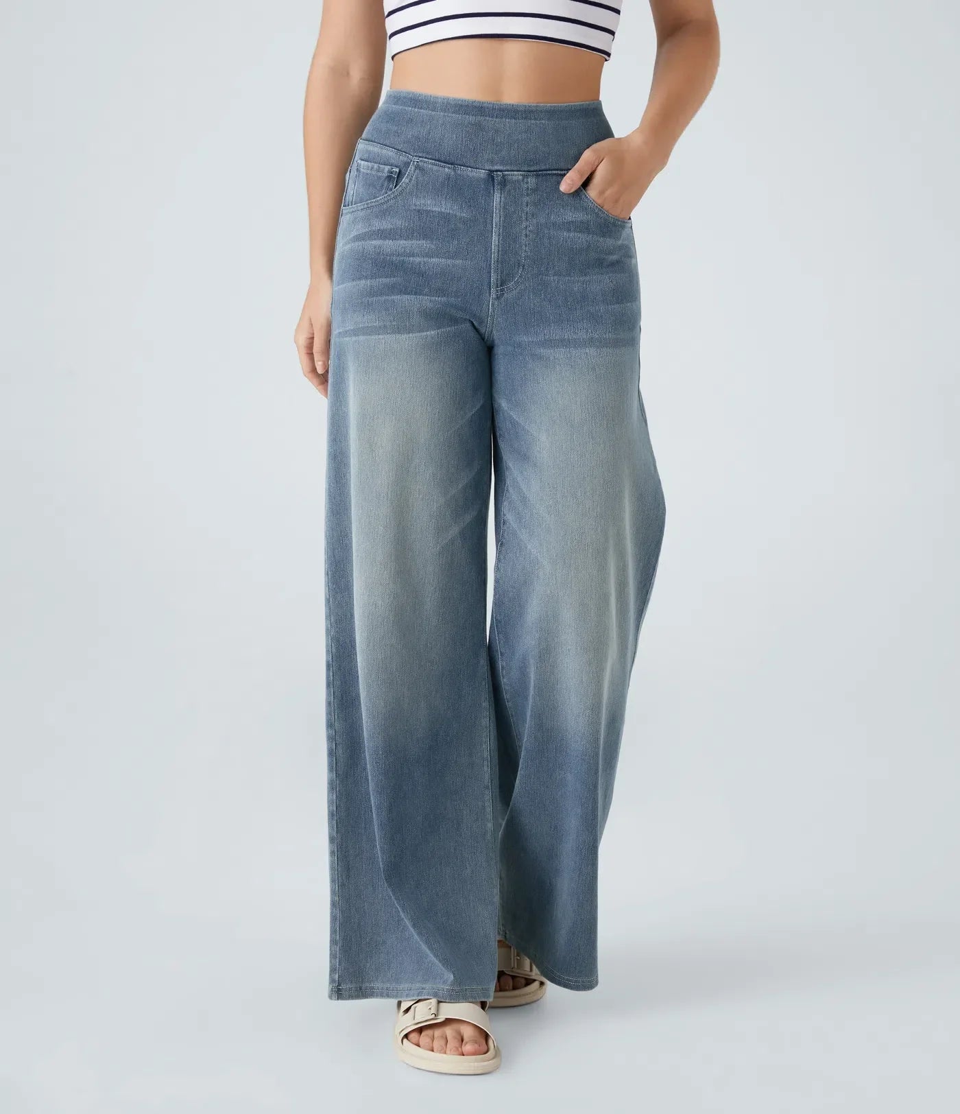 Eva | Elastic High Waist Jeans - OKOHOKO™ FASHION