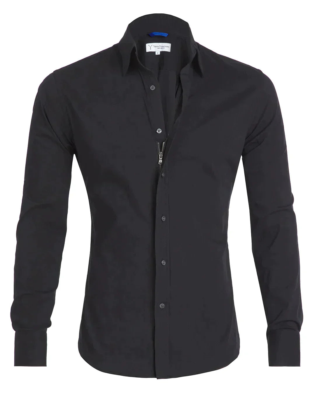 Men's Elite Stretch Zip-Up Shirt Black Men Shirts