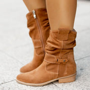 Fashion Suede Mid-Calf Western Boots Boots