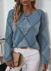 Elegant Sequin-Knit Sweater - OKOHOKO™ FASHION