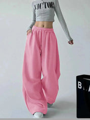 Oversized Wide Leg Drawstring Pants