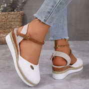 Toe Wedge Sandals for Women White Sandals