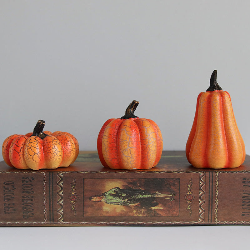 Spooky Resin Pumpkin Candle Lamp Pumpkin 3pcs set Halloween Decorations