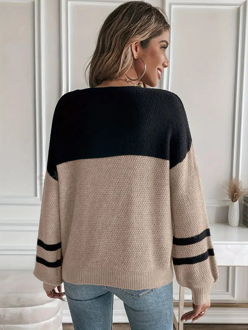 Alenna Sweater | Bold Colorblock Comfort Woman, Sweaters
