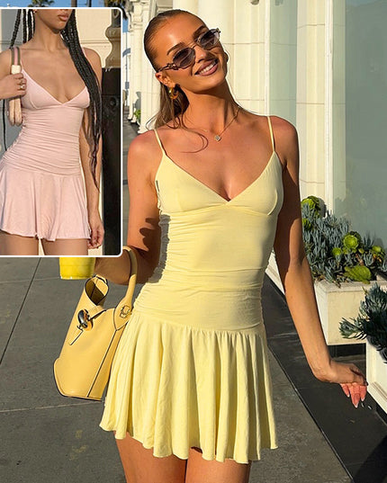 Sexy V-Neck Suspender Dress Dresses