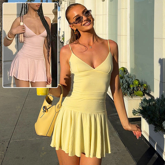 Sexy V-Neck Suspender Dress Dresses