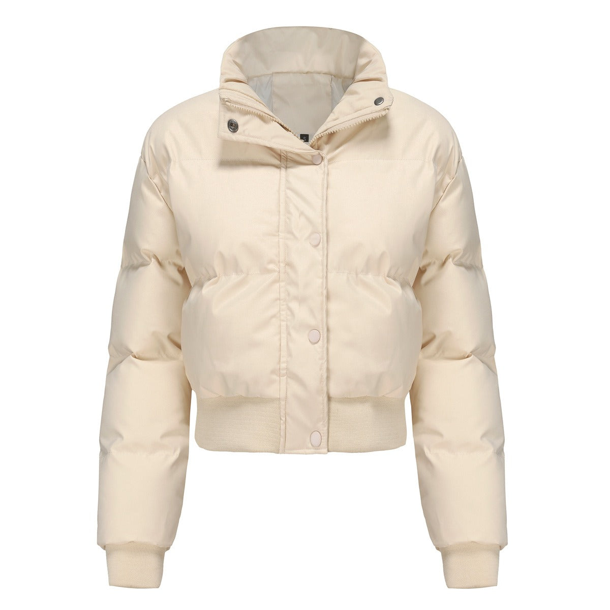 Elegant Warm Cotton Padded Short Coat Khaki Short Coat