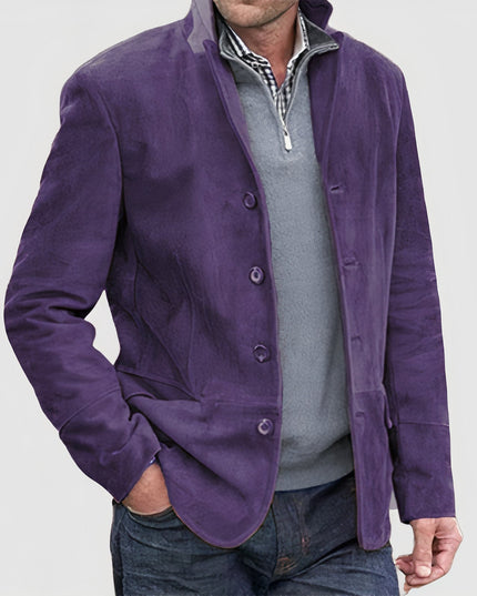 Men's Casual Button Blazer Coat Purple Blazer
