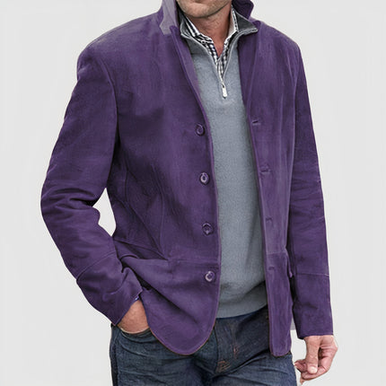 Men's Casual Button Blazer Coat Purple Blazer