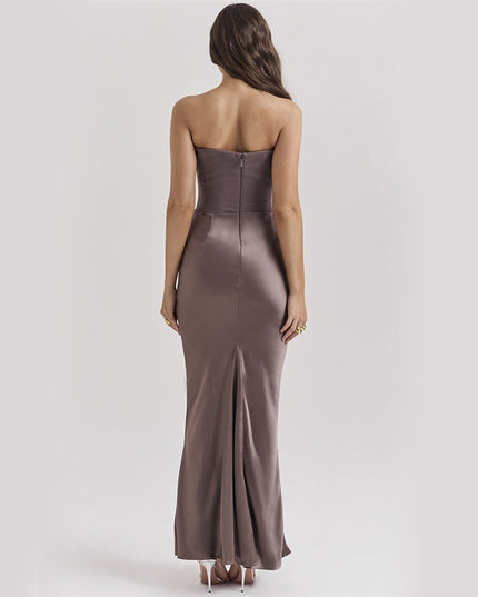 Elegant Strapless Backless Maxi Dress Dresses