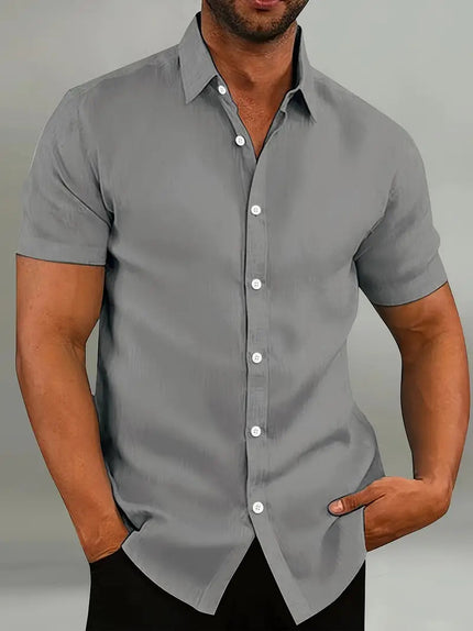 Men's Classic Short-Sleeve Polo Shirt Gray Shirts