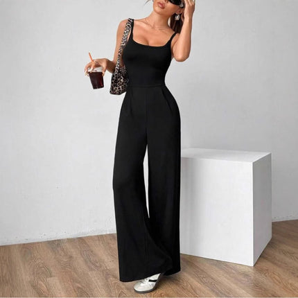 Cross Strap Backless Jumpsuit – Sleek & Comfortable for Summer L Light Gray Jumpsuit