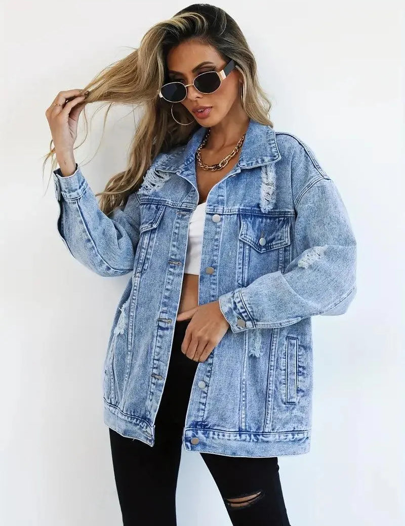 Oversized Denim Jacket Women – Olivia Trendy Jacket Women's Jacket