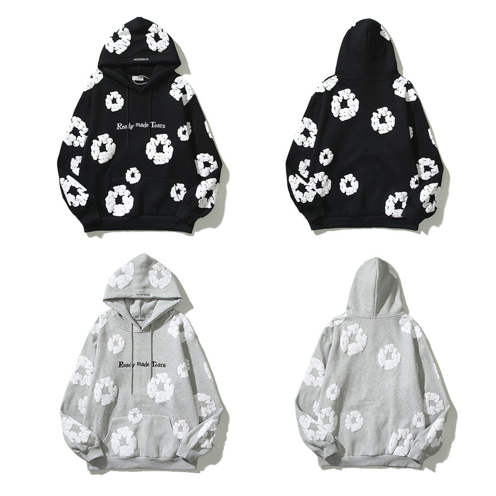Pure Cotton Kapok Foam-Print Hoodie Sweater Hoodie