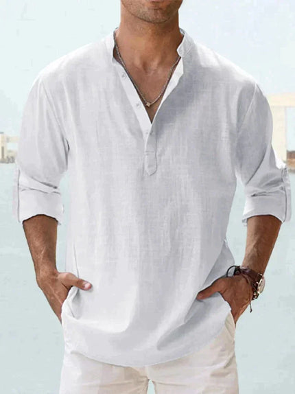 Men's Classic Linen Shirt White Shirts