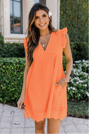 Lace Dresses With Pocket Orange Dresses