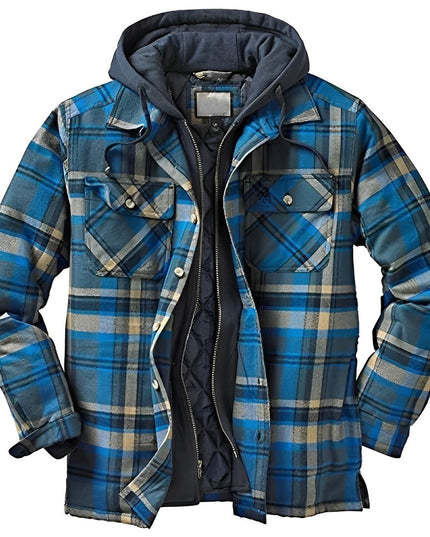Men's Padded Hooded Jacket Blue Padded Hooded Jacket