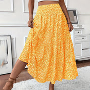Women's Boho Floral Maxi Skirt Yellow Skirts