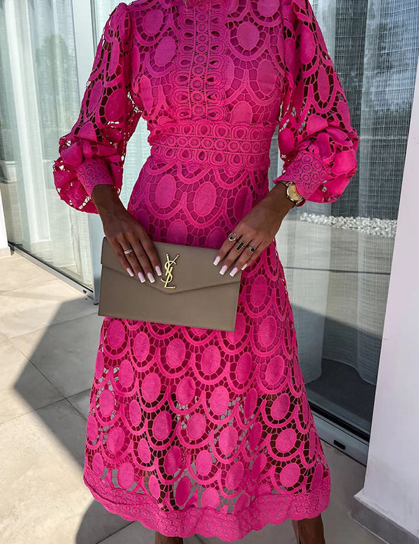 Charlie | Romantic Lace Dress Pink Dresses