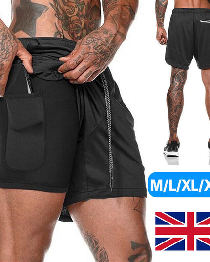 Men's 2‑in‑1 Quick‑Dry Running Shorts with Phone Pocket Shorts