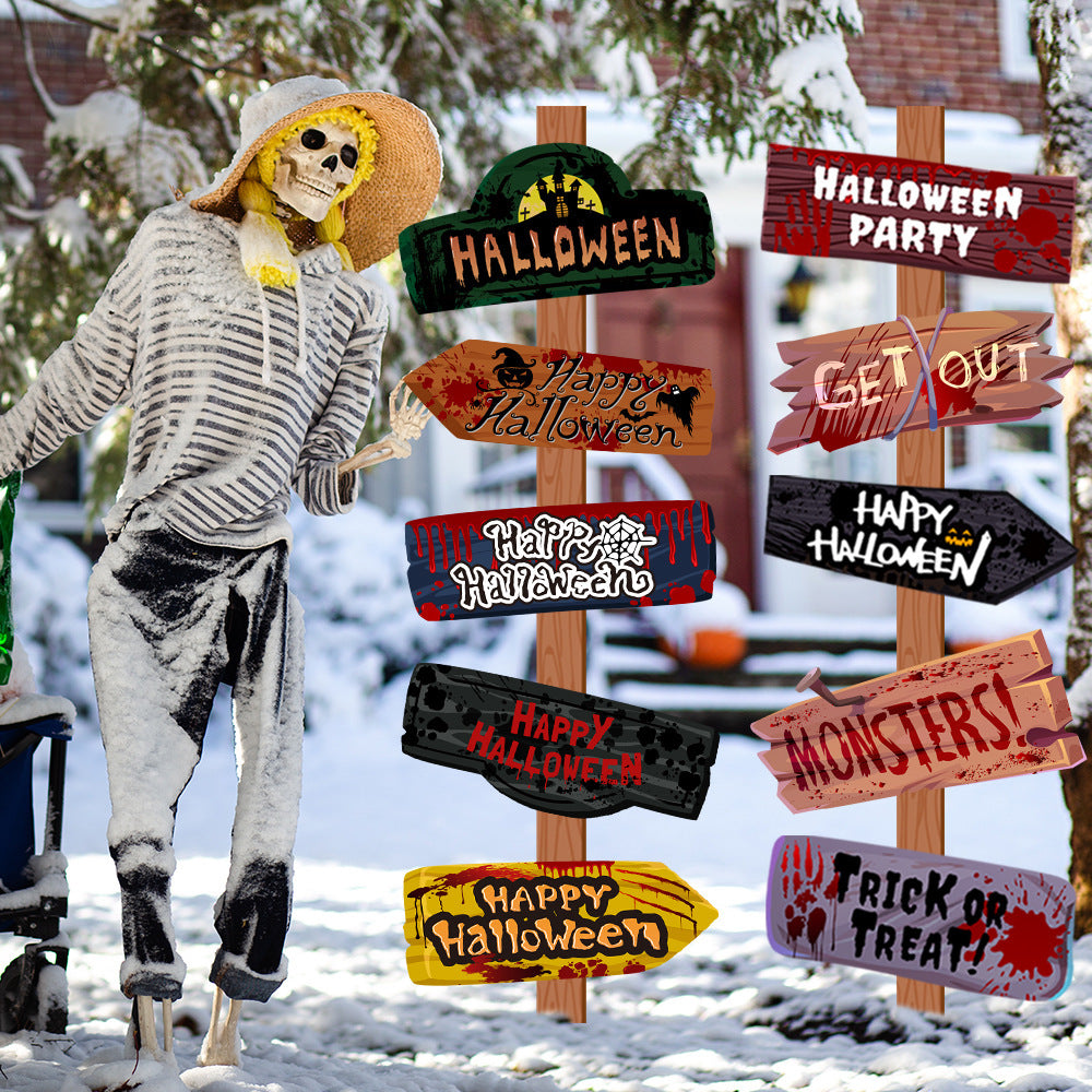 Halloween Paper Road Sign Decor Halloween Decorations