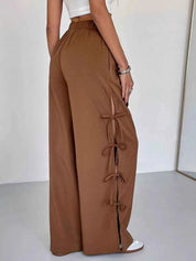 Side Tie Wide Leg Pants
