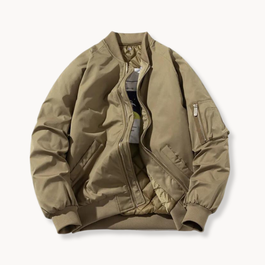 Men's Hooded Bomber Jacket Khaki Jackets
