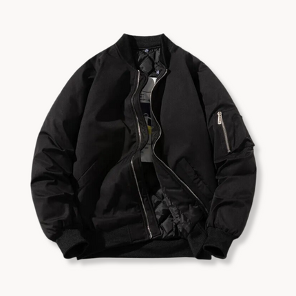 Men's Hooded Bomber Jacket Black Jackets