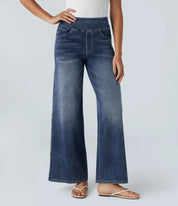 Eva | Elastic High Waist Jeans Marine Blue fashion
