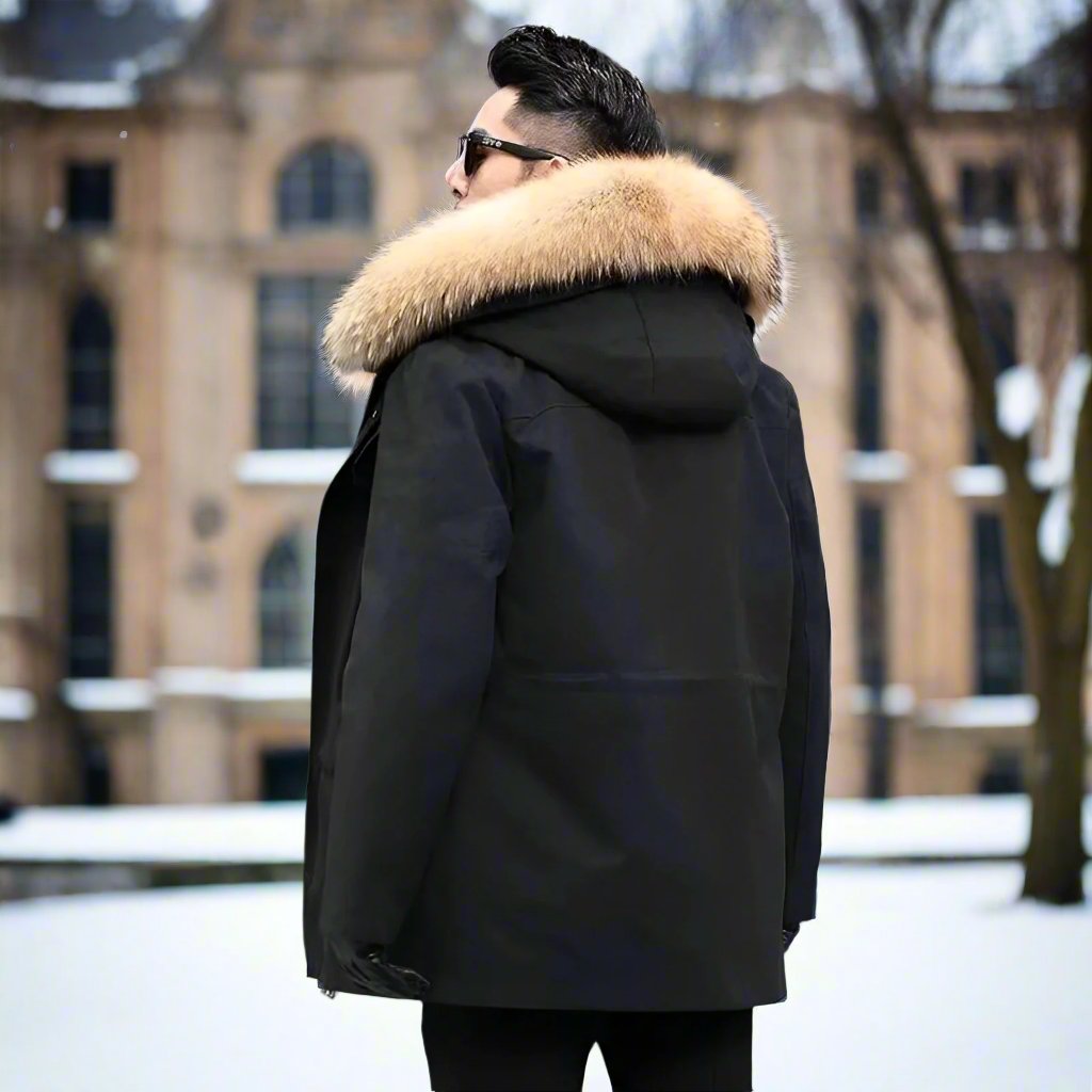Men's Long Faux Fur Winter Coat Long Faux Fur Winter Coat
