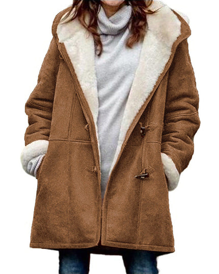 Women's Cozy Hooded Jacket Brown Jackets