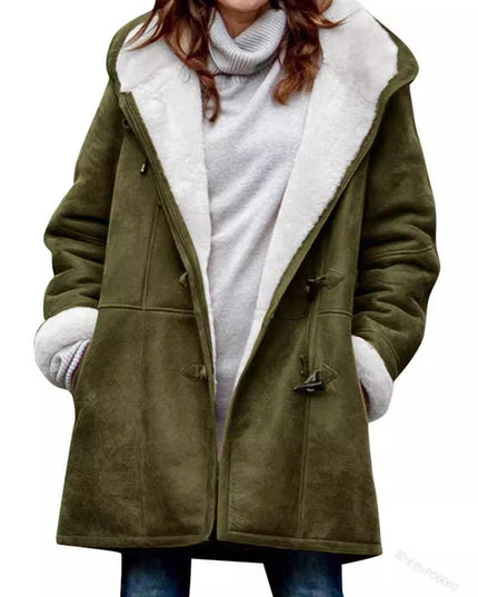 Women's Cozy Hooded Jacket Dark green Jackets