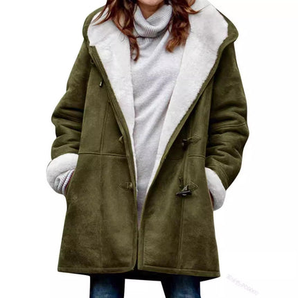 Women's Cozy Hooded Jacket Dark green Jackets