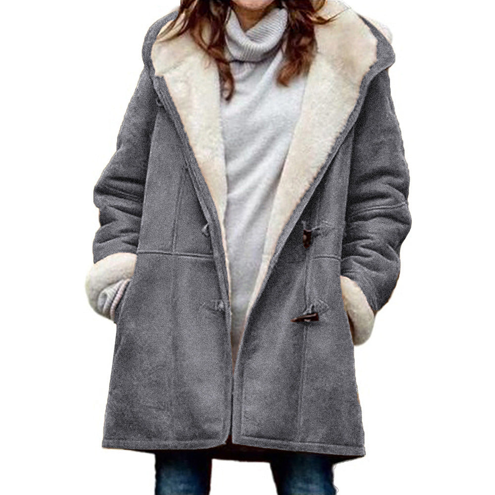 Women's Cozy Hooded Jacket Grey Jackets