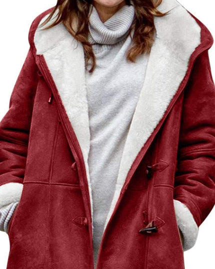 Women's Cozy Hooded Jacket Red Jackets