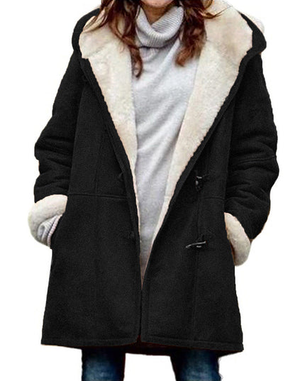 Women's Cozy Hooded Jacket Black Jackets