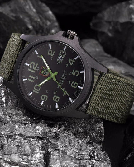 Men's Military-Style Rugged Watch with Illuminated Dial Men Fashion