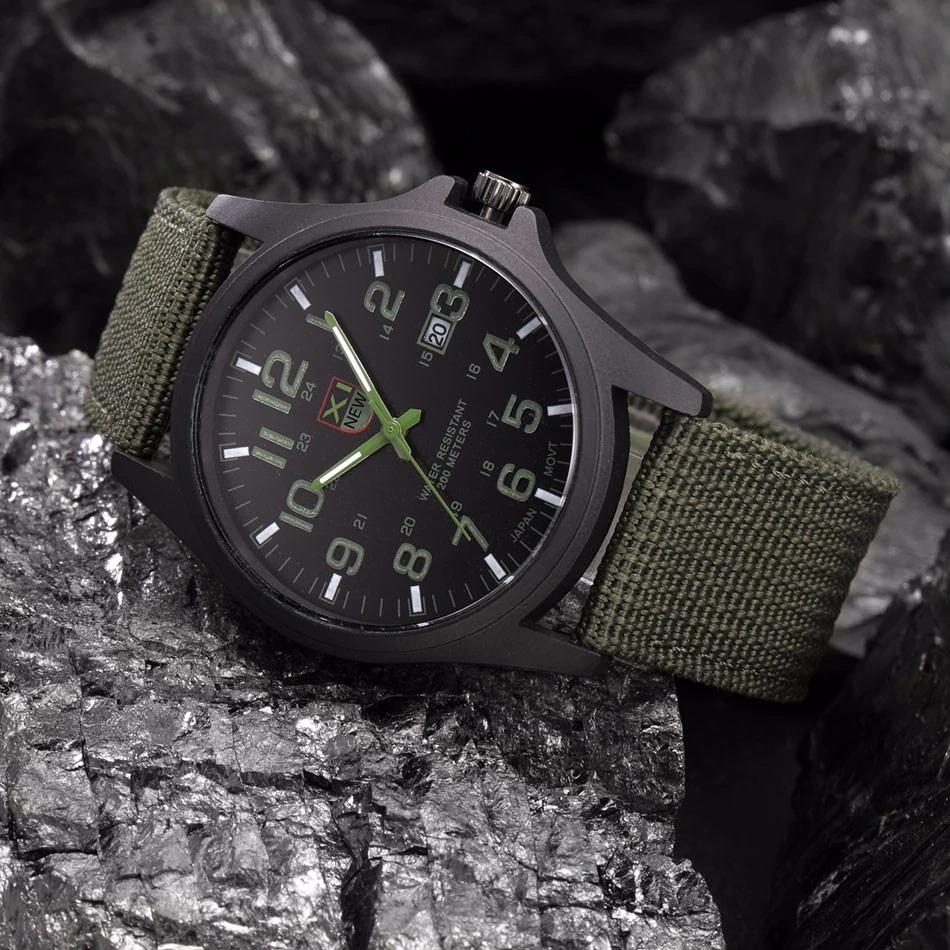Men's Military-Style Rugged Watch with Illuminated Dial Men Fashion