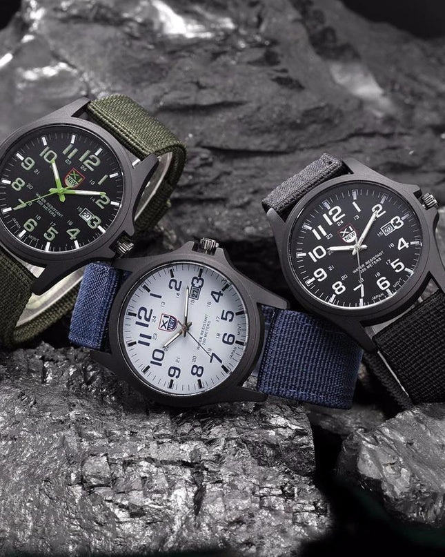 Men's Military-Style Rugged Watch with Illuminated Dial Men Fashion