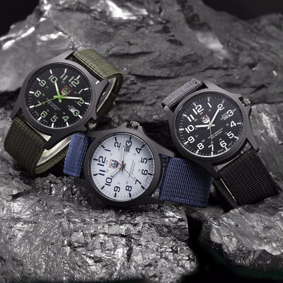 Men's Military-Style Rugged Watch with Illuminated Dial Men Fashion